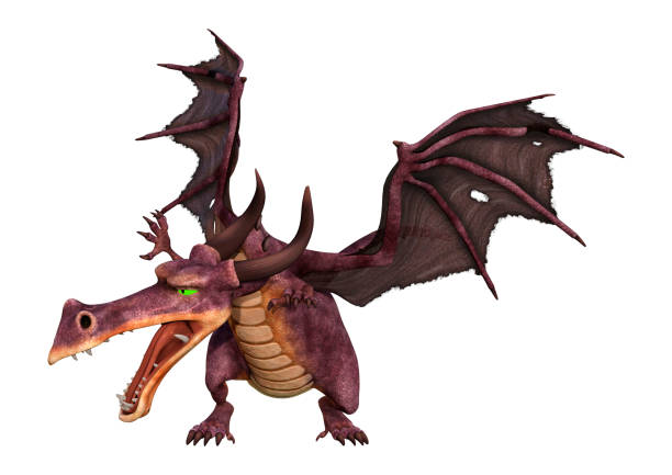 istock 3D illustration fantasy dragon on white 1185375009