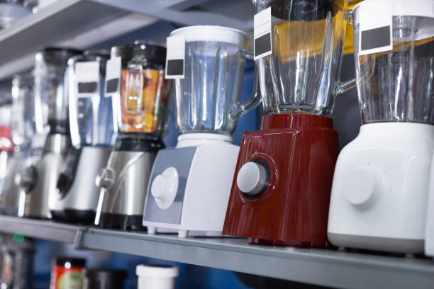 istock Assortment of kitchen appliances at household store 1185378057