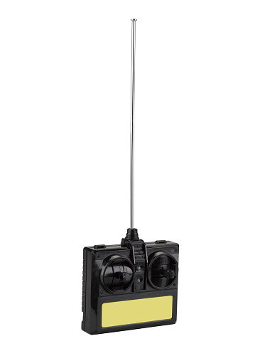 Radio-control for toy with telescopic antenna isolated on white with clipping path