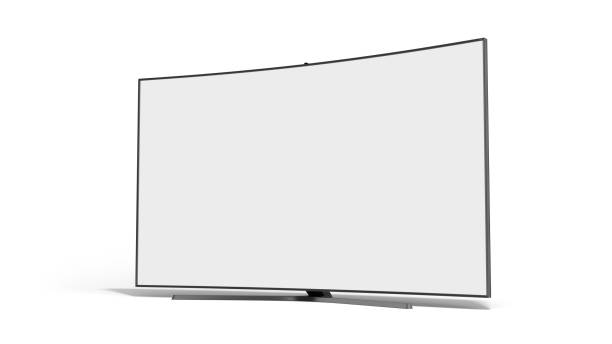 istock curved empty screen fuhd tv 3d render on white 1185381539