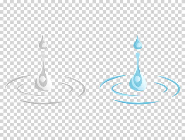 水とドロップアイコン - 青い波と水のスプラッシュ、動きベクトルイラストの自然の波状のシンボル - splashing water wave drop点のイラスト素材／クリップアート素材／マンガ素材／アイコン素材