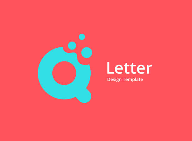 illustrazioni stock, clip art, cartoni animati e icone di tendenza di lettera q con design dell'icona del logo delle bolle - qs