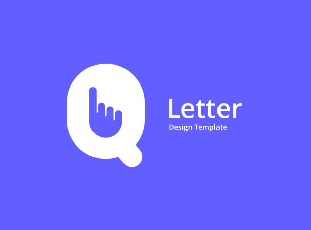 Letter Q with hand logo icon design Letter Q with hand logo icon design letter q stock illustrations