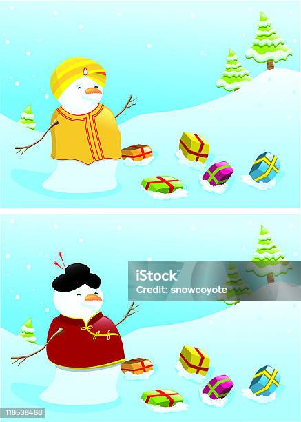 크리스마스 배너 Snowmen 감청색에 대한 스톡 벡터 아트 및 기타 이미지 - 감청색, 겨울, 공휴일