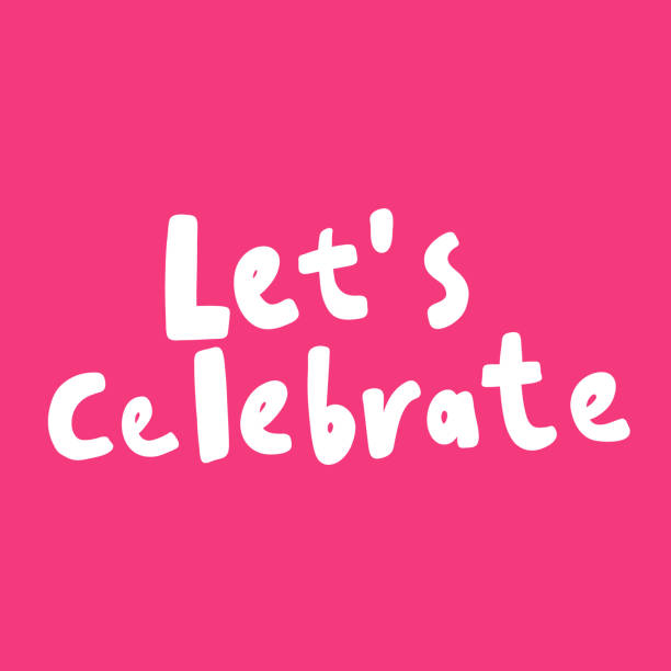 istock Lets celebrate. Valentines day Sticker for social media content about love. Vector hand drawn illustration design. 1185386516