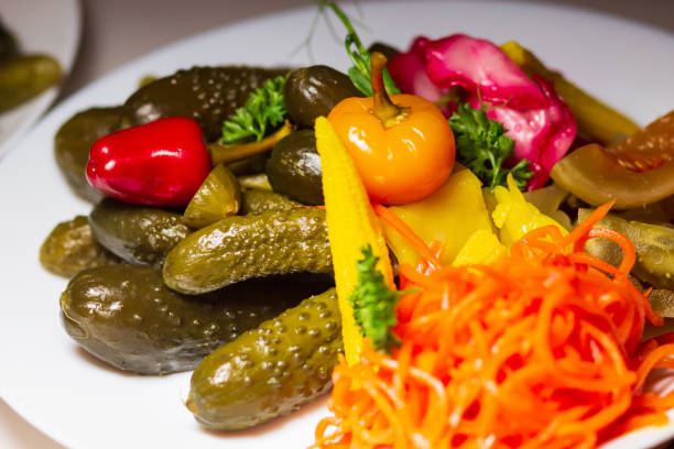 istock Pickled vegetables mix in the bowl. Catering 1185387031