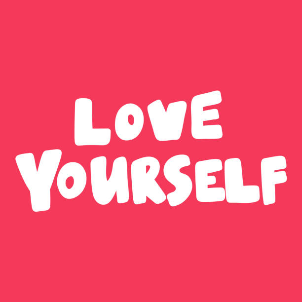 istock Love yourself. Valentines day Sticker for social media content about love. Vector hand drawn illustration design. 1185389423