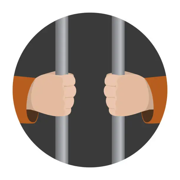 Vector illustration of Prisoner icon. Prison cell symbol. Vector