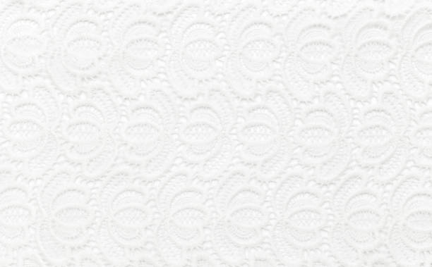 istock Beautiful white lace on white background. Background image, texture. 1185394142