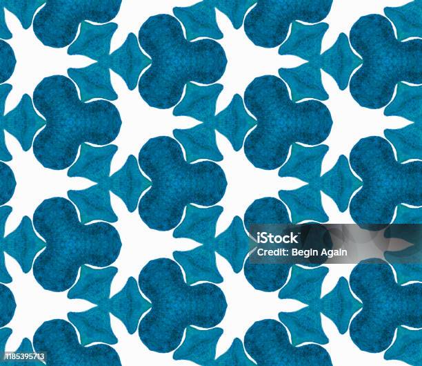 Texture Spring Blue Blue Spring Geometry Seamless Pattern Hand Drawn Stock Illustration ...