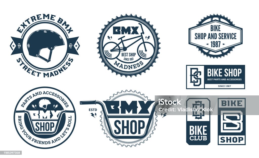 Bmx Bike Shop Service And Club Logo Stock Illustration - Download Image Now  - Logo, BMX Cycling, Bicycle - iStock