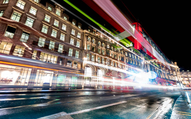 istock A slow shutter speed of London traffic at night 1185397656