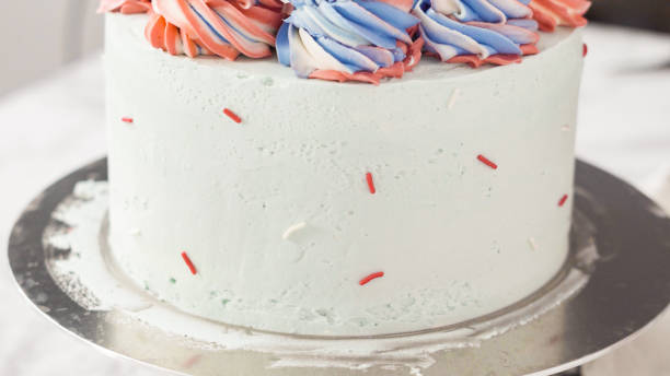 istock Placing color sprinkles on vanilla cake 1185399225