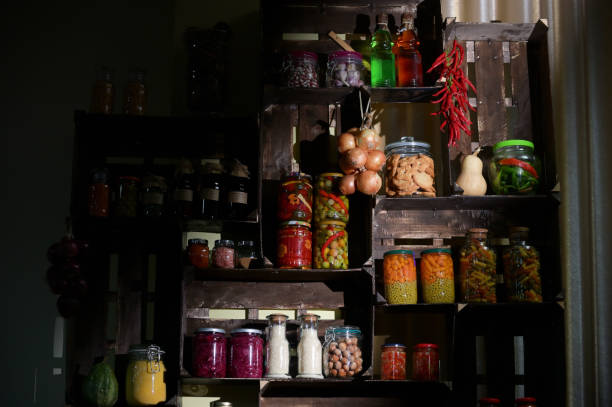 istock Fall Pantry with Jars With Pickled Vegetables 1185399376