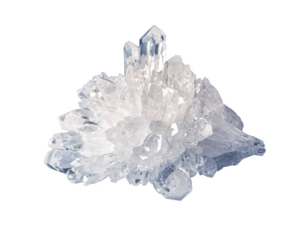 istock Transparent crystals of rock crystal 1185402621