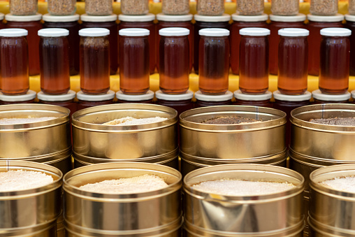 honeys sold in organic food market