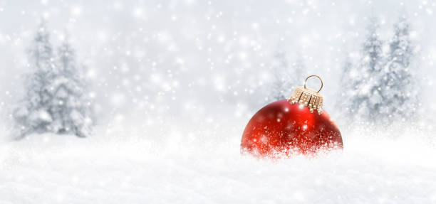 istock Red christmas Bauble with snowflakes 1185408471