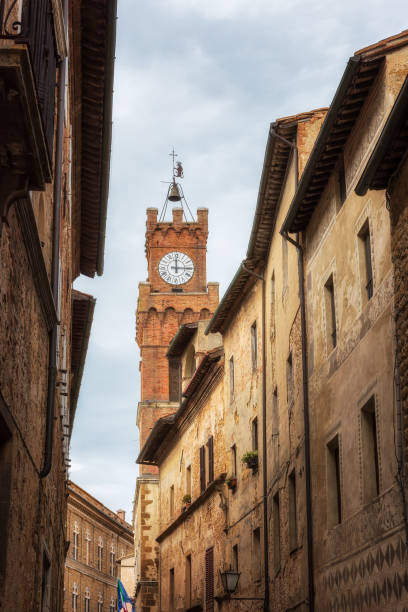 istock The clock tower in Pienza, Tuscany 1185408837