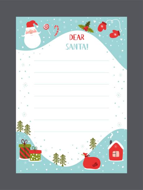 Christmas letter from Santa Claus template. Christmas letter from Santa Claus template. layout in A4 size. Vector illustration. santa letter stock illustrations