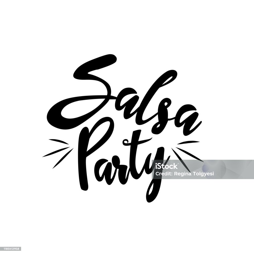 Salsa Writing Salsaparty Handschriftlicher Text Auf Weißem Hintergrund Stock Vektor ...