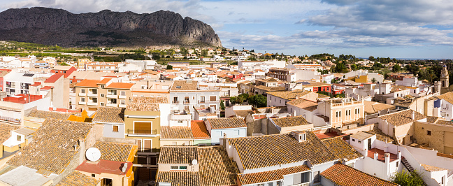 Aerial view of Beniarbeig town in Alicante, Spain