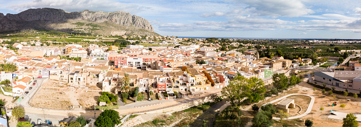 Aerial view of Beniarbeig town in Alicante, Spain