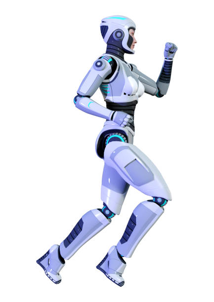 istock 3D illustration female robot on white 1185414895