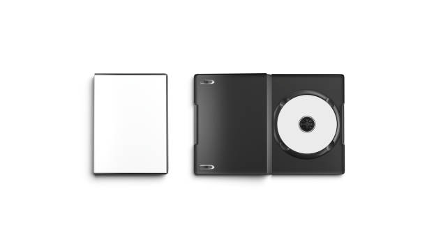 Blank white opened and closed dvd disk case mockup, top