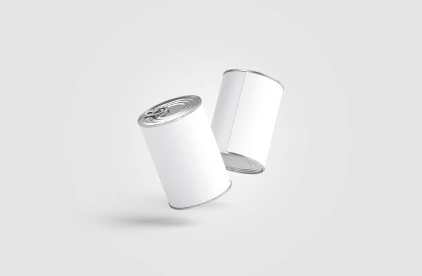istock Blank two white big conserve can mockup, no gravity 1185418503
