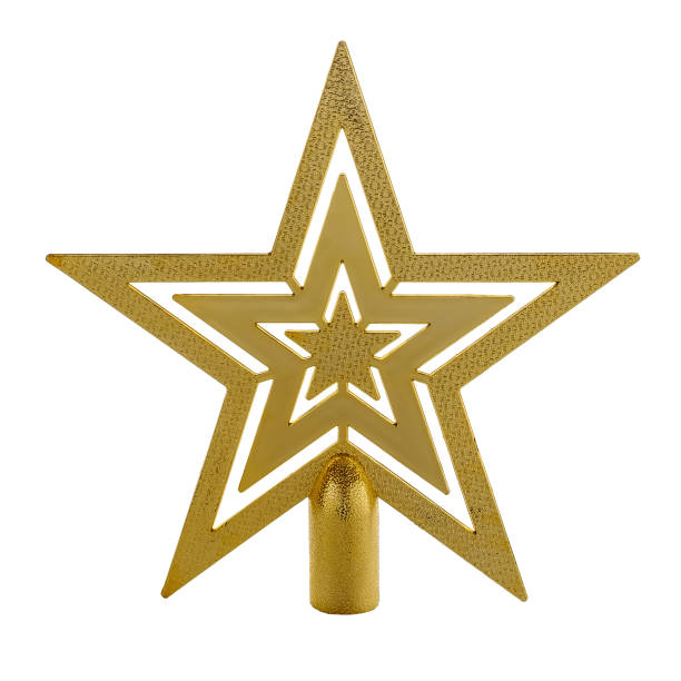 istock Golden Christmas Star isolated on White Background. 1185420736
