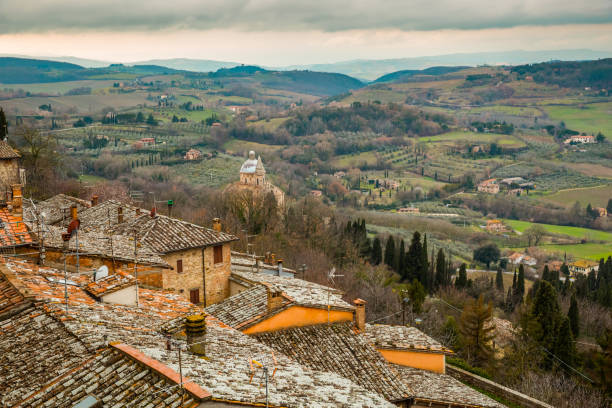Montepulciano valley stock photo