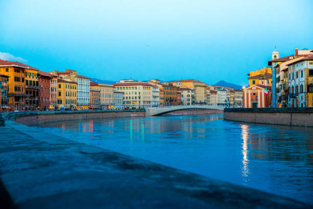 Arno river in Pisa stock photo