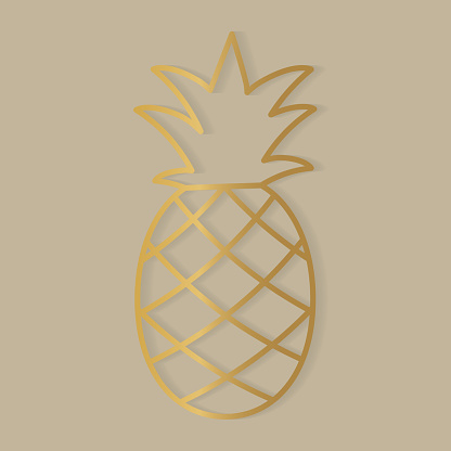golden pineapple icon- vector illustration