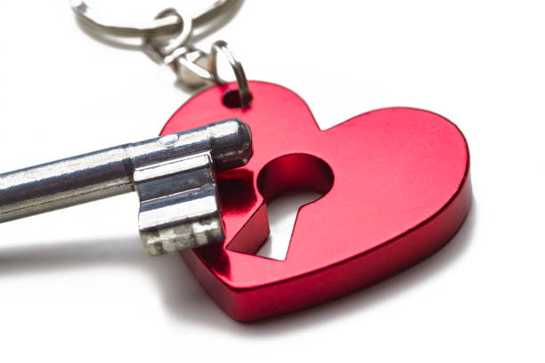 istock Heart and key valentine day background 1185423494