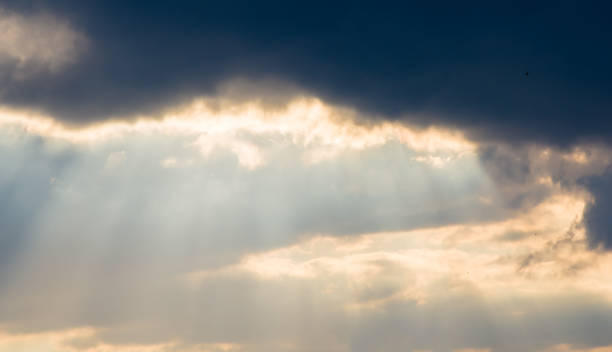 istock Landscape with dramatic light - beautiful golden sunset with saturated sky and clouds. 1185425880