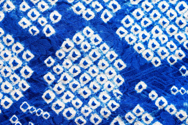 istock Blue Japanese traditional kimono pattern 1185429020