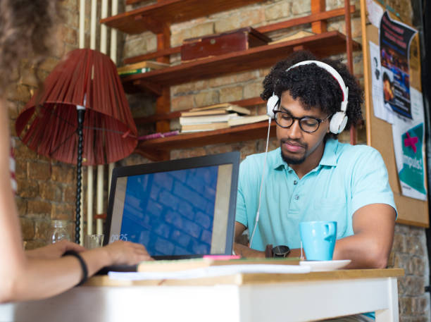 istock Young African-american student studying in the cafe 1185430546