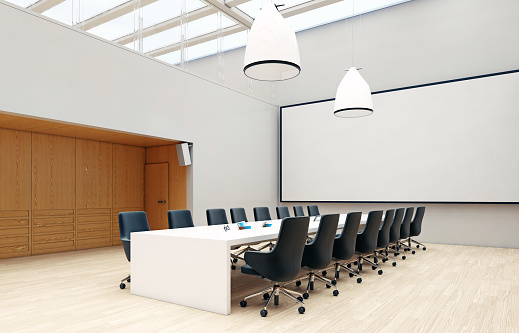 Contemporary office conference room interior. Business concept design. 3d rendering idea