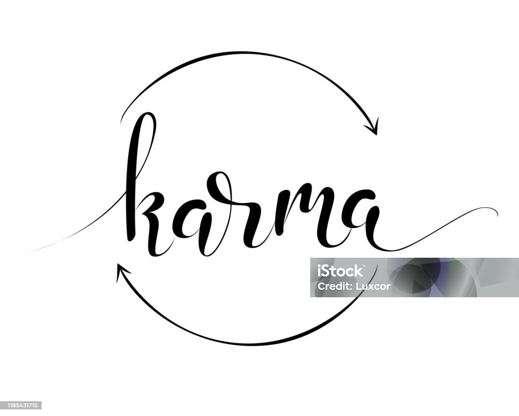 Karma Vector Hand Lettering Illustration Karma Vector Stock Illustration - Download ...