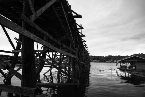 Mon wooden bridge and floating house, Sangkhlaburi