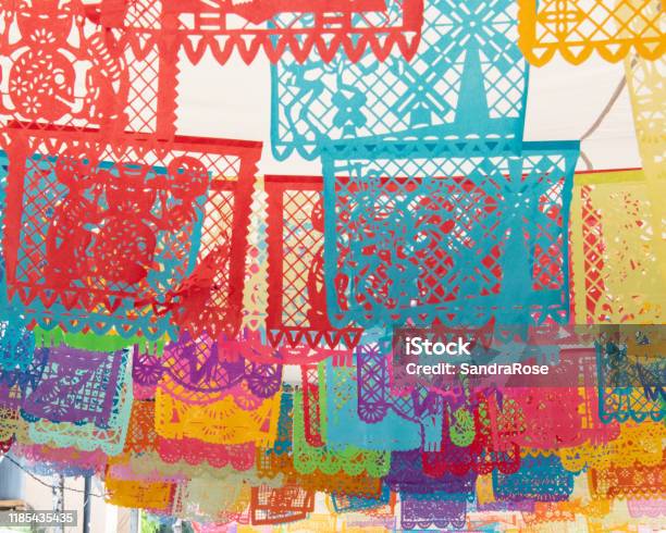Mexico Papel Picado Cut Out Paper Flags Day Of The Dead Michoacan Stock Photo - Download Image Now