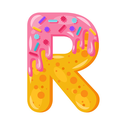 istock Donut cartoon R letter vector illustration 1185435718