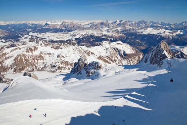 istock Dolomites, Italy - mountain Marmolada, mountain skiing and snowboarding 1185440189