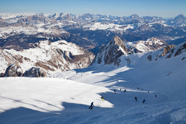 istock Dolomites, Italy - mountain Marmolada, mountain skiing and snowboarding 1185440234