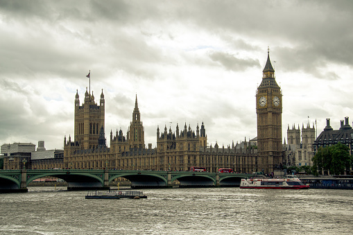 London, Uk - August 29 2014: Big Ben and Houses of Parliament, London, UK