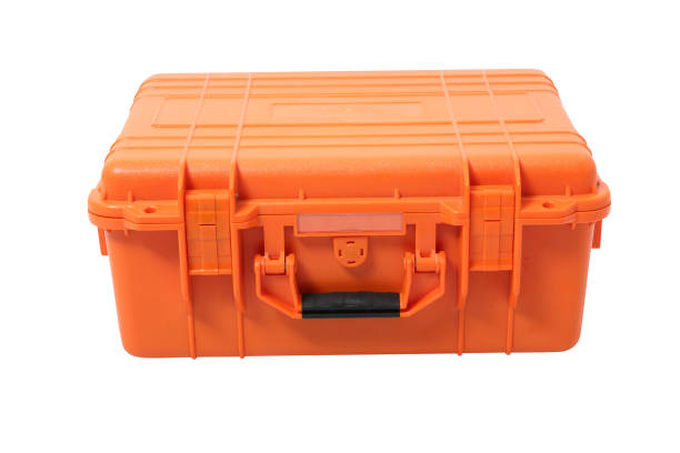 istock Harding Industrial Orange Plastic Rugged Hard Case. Isolated with handmade clipping path. 1185444585