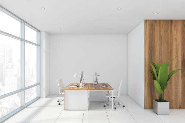 istock White and wooden CEO office interior 1185445945