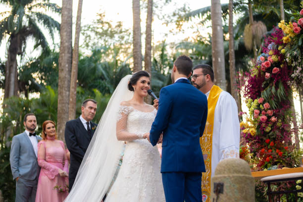 istock Wedding ceremony at beautiful farm 1185448406
