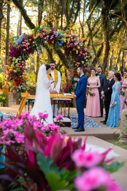 istock Wedding ceremony at beautiful farm 1185449039