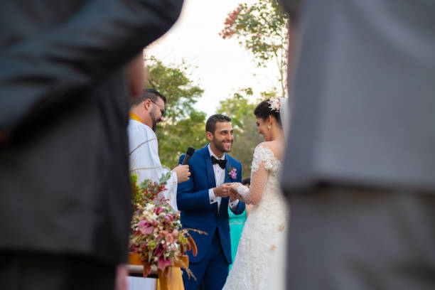 istock Wedding ceremony at beautiful farm 1185449042